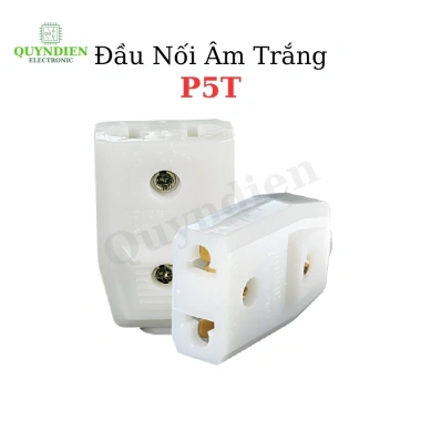 Đầu Nối Âm Trắng P5T 2.000W Chống Vỡ Nhỏ Gọn Linh Kiện Quỳnh Diễn 8.300 VND
