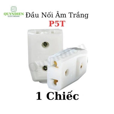 Đầu Nối Âm Trắng P5T 2.000W Chống Vỡ Nhỏ Gọn Linh Kiện Quỳnh Diễn 8.300 VND