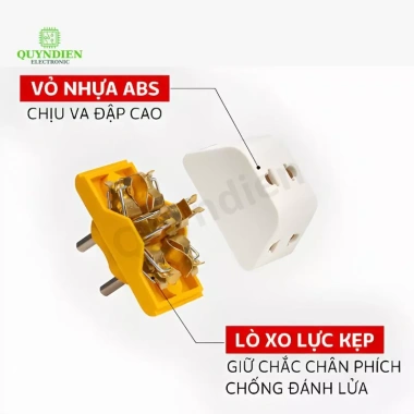 Đầu Nối Chia Điện 3 Cửa P11 P12 Gọn Nhẹ Chịu Nhiệt Tải 2.200W Linh Kiện Quỳnh Diễn 43.890 VND