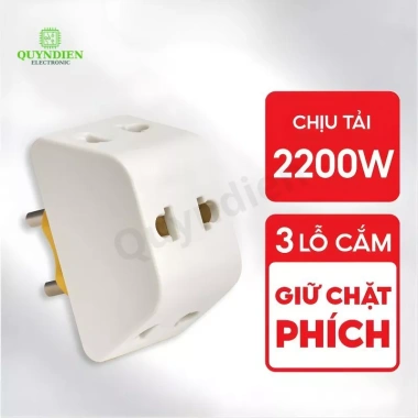 Đầu Nối Chia Điện 3 Cửa P11 P12 Gọn Nhẹ Chịu Nhiệt Tải 2.200W Linh Kiện Quỳnh Diễn 43.890 VND