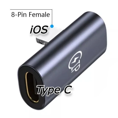 Đầu Nối Chuyển Đổi Cáp Sạc Góc 90° IOS sang Type C 20W/10W cho iPhone 12‑14 25.000₫ 8