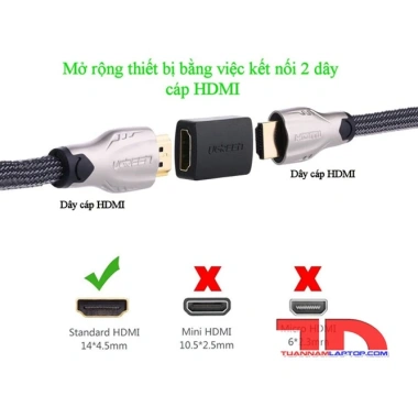 Đầu nối HDMI Ugreen 20.107 90.592 HD159 cao cấp HD 2.1 4K/8K 60Hz 48Gbps eARC 3D Giá chỉ 54.999 VND 7 Đầu nối HDMI Ugreen 20.107 90.592 HD159 cao cấp HD 2.1 4K/8K 60Hz 48Gbps eARC 3D Giá chỉ 54.999 VND 7