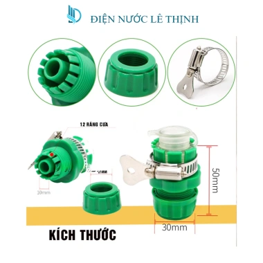 Đầu nối nhanh cho vòi nước, ống cắt, dây tưới cây - Tiết kiệm, lắp nhanh, giá 25.900 VND giảm từ 32.375 VND