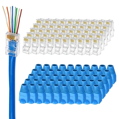 Đầu nối ZoeRax Cat6 RJ45 50 gói, bốt giảm căng thẳng cho cáp Ethernet trong suốt 7 Đầu nối ZoeRax Cat6 RJ45 50 gói, bốt giảm căng thẳng cho cáp Ethernet trong suốt 7