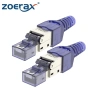 Đầu nối ZoeRax RJ45 Cat8 bảo vệ, vỏ kim loại kẽm, tương thích Cat7 Cat6A