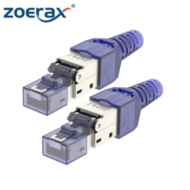 Đầu nối ZoeRax RJ45 Cat8 bảo vệ, vỏ kim loại kẽm, tương thích Cat7 Cat6A Đầu nối ZoeRax RJ45 Cat8 bảo vệ, vỏ kim loại kẽm, tương thích Cat7 Cat6A