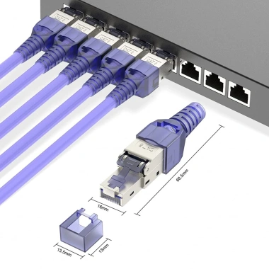 Đầu nối ZoeRax RJ45 Cat8 bảo vệ, vỏ kim loại kẽm, tương thích Cat7 Cat6A 3 Đầu nối ZoeRax RJ45 Cat8 bảo vệ, vỏ kim loại kẽm, tương thích Cat7 Cat6A 3