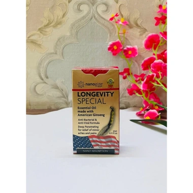 Dầu nóng sâm Longevity Special 21ml Mỹ - Nanogize tăng sức khỏe, giảm mệt mỏi, giảm đau, giá ưu đãi 540k