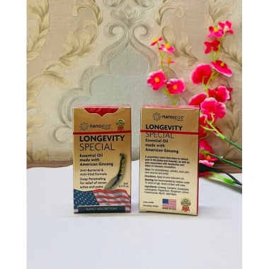 Dầu nóng sâm Longevity Special 21ml Mỹ - Nanogize tăng sức khỏe, giảm mệt mỏi, giảm đau, giá ưu đãi 540k