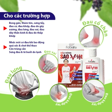 Dầu Nóng Sao Việt Fobelife 100ml - Xoa Bóp Bong Gân, Giảm Đau Nhức Xương Khớp, 95k