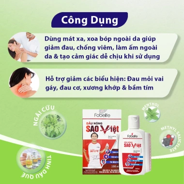 Dầu Nóng Sao Việt Fobelife 100ml - Xoa Bóp Bong Gân, Giảm Đau Nhức Xương Khớp, 95k