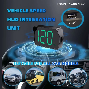 Đầu ô tô HUD hiển thị tốc độ GPS KMH MPH - Màn hình kỹ thuật số, giá ưu đãi 173k