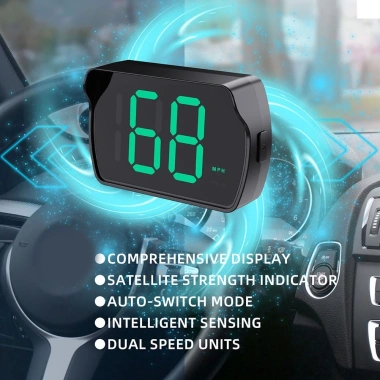 Đầu ô tô HUD hiển thị tốc độ GPS KMH MPH - Màn hình kỹ thuật số, giá ưu đãi 173k
