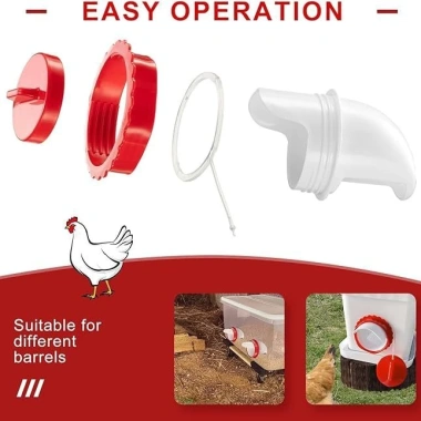 Đầu ống máng ăn đỏ viền trắng thiết kế dây nắp và thanh chống rơi, chống chuột bọ, chịu nhiệt, chỉ 40.000 VND 3