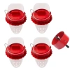 Đầu ống máng ăn đỏ viền trắng thiết kế dây nắp và thanh chống rơi, chống chuột bọ, chịu nhiệt, chỉ 40.000 VND 5
