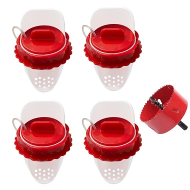 Đầu ống máng ăn đỏ viền trắng thiết kế dây nắp và thanh chống rơi, chống chuột bọ, chịu nhiệt, chỉ 40.000 VND 5