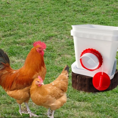 Đầu ống máng ăn đỏ viền trắng thiết kế dây nắp và thanh chống rơi, chống chuột bọ, chịu nhiệt, chỉ 40.000 VND 6