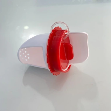 Đầu ống máng ăn đỏ viền trắng thiết kế dây nắp và thanh chống rơi, chống chuột bọ, chịu nhiệt, chỉ 40.000 VND 10