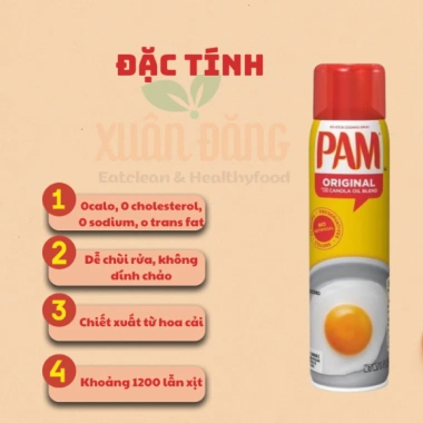 Dầu Pam ăn kiêng 0 calo chai 12 oz hạt cải dạng xịt - Eatclean, gym, healthy, CHÍNH HÃNG, giá 217.500 VND 3 Dầu Pam ăn kiêng 0 calo chai 12 oz hạt cải dạng xịt - Eatclean, gym, healthy, CHÍNH HÃNG, giá 217.500 VND 3