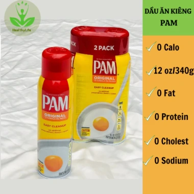 Dầu Pam ăn kiêng 0 calo dạng xịt 12oz - Giảm cân chiên xào ăn clean, chai mới