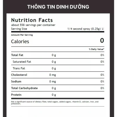Dầu Pam ăn kiêng 0 calo dạng xịt 12oz - Giảm cân chiên xào ăn clean, chai mới 7