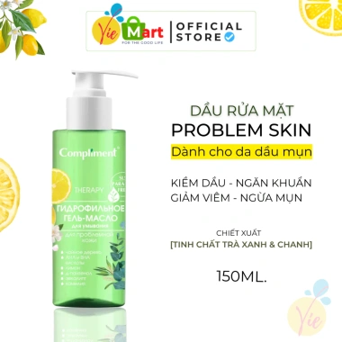 Dầu rửa mặt Compliment No Problem 150ml - Không khô, giảm mụn da dầu nhạy cảm
