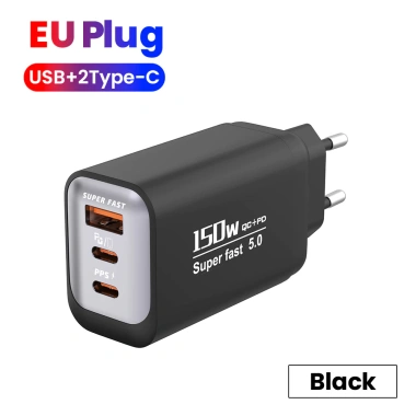 Đầu sạc 150W đa cổng du lịch EU US UK - Siêu nhanh, thông minh, 173.577 VND