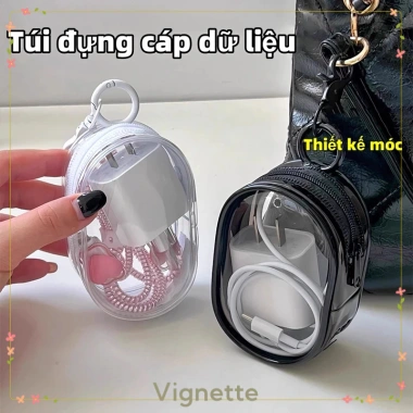 Đầu sạc COD, Túi lưu trữ cáp dữ liệu trong suốt - Móc chìa khóa, chỉ 16.900đ