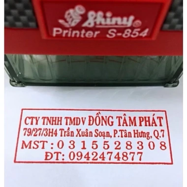 Dấu Shiny S224 KT 22x58mm - Khắc Tên Công Ty, Mã Thuế, Địa Chỉ, 2-5 Dòng, Giá 175k