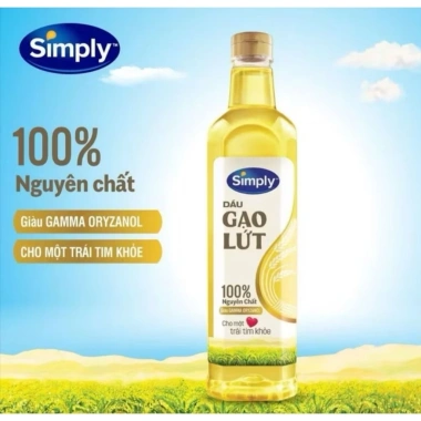 Dầu Simply gạo lứt 1L - Dầu ăn lành mạnh, hỗ trợ giảm cân, giá 74.000 đồng