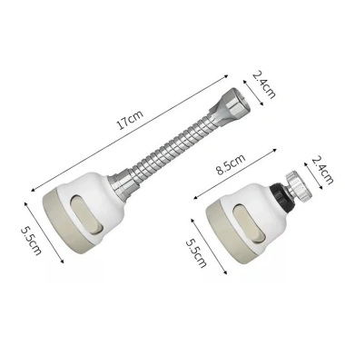 Đầu tăng áp 3 chế độ phun cho vòi bồn rửa, xoay 360 độ màu trắng sữa giá 30.000₫