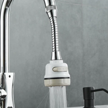 Đầu tăng áp 3 chế độ phun cho vòi bồn rửa, xoay 360 độ màu trắng sữa giá 30.000₫