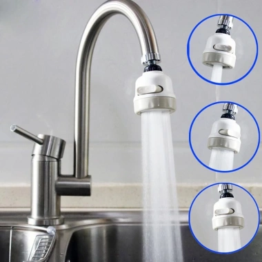 Đầu tăng áp 3 chế độ phun cho vòi bồn rửa, xoay 360 độ màu trắng sữa giá 30.000₫