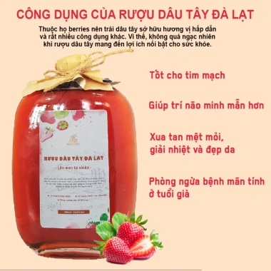 Dâu tây Đà Lạt lên men rượu Cordyceps Đà Lạt 500ml- Thượng hạng, ưu đãi 267.960 VND