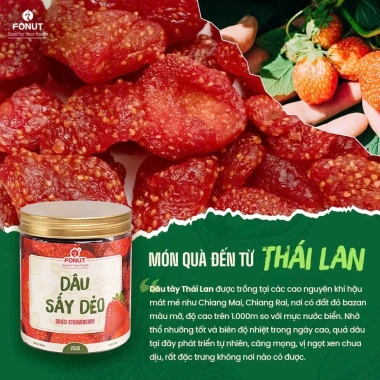Dâu tây sấy dẻo FONUT 500g Trái cây sấy chua ngọt tự nhiên ăn vặt cho mẹ bầu giảm giá 250k 2 Dâu tây sấy dẻo FONUT 500g Trái cây sấy chua ngọt tự nhiên ăn vặt cho mẹ bầu giảm giá 250k 2