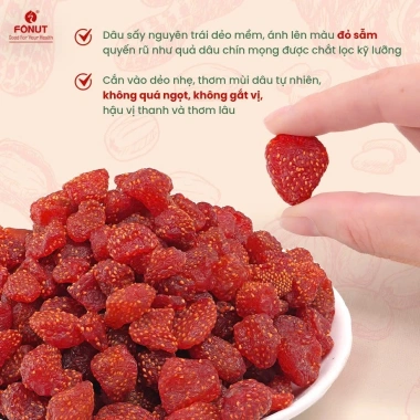 Dâu tây sấy dẻo FONUT 500g Trái cây sấy chua ngọt tự nhiên ăn vặt cho mẹ bầu giảm giá 250k 3 Dâu tây sấy dẻo FONUT 500g Trái cây sấy chua ngọt tự nhiên ăn vặt cho mẹ bầu giảm giá 250k 3