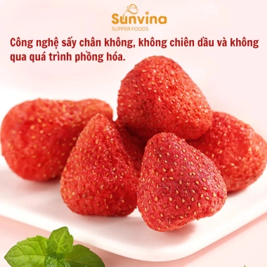 Dâu tây sấy giòn SUNVINA 50g không chất bảo quản, không chiên dầu - Snack DASATA giảm còn 69.000đ