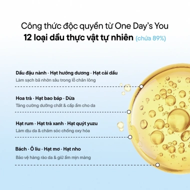 Dầu tẩy trang ONE DAY'S YOU SSG SSAC Deep Cleansing Oil 200ml - Sạch sâu, giảm mụn đầu đen, giá ưu đãi 383.900₫ 5