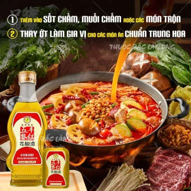 Dầu tê đỏ Tứ Xuyên 400ml - Dầu hoa tiêu đỏ cay, kích thích vị giác, tăng hương vị món ăn - Giá chỉ 25.000 VND 5