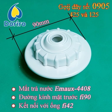 Đầu trả nước hồ bơi Emaux-4.408 mặt lồi 90mm, kết nối ống fi 42mm - 128.000₫