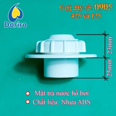 Đầu trả nước hồ bơi Emaux-4.408 mặt lồi 90mm, kết nối ống fi 42mm - 128.000₫