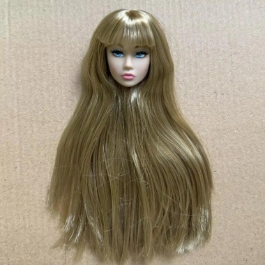 Đầu trang điểm thực hành AHYS 29-32cm tóc dài trắng Tan Skin - Đầu búp bê BJD 11.5 inch, giá ưu đãi 74.800đ