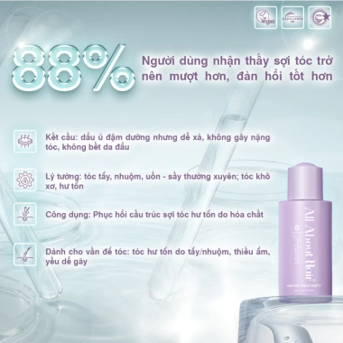 Dầu ủ dưỡng tóc AAH Oil Treatment 100ml – Phục hồi tóc hư nặng sau tẩy, nhuộm, uốn, sấy, giá 285.000₫ 3 Dầu ủ dưỡng tóc AAH Oil Treatment 100ml – Phục hồi tóc hư nặng sau tẩy, nhuộm, uốn, sấy, giá 285.000₫ 3
