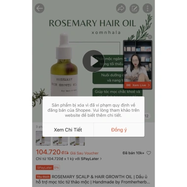 Dầu ủ tóc Xomnhala Rosemary Scalp Hair Growth Oil thiên nhiên, giảm giá 119.000đ