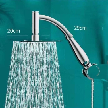 Đầu vòi hoa sen NAMSHEVA thép không gỉ vuông 20mm, áp suất cao, cánh tay mở rộng - Giá ưu đãi 135k