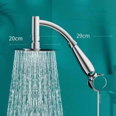 Đầu vòi hoa sen NAMSHEVA thép không gỉ vuông 20mm, áp suất cao, cánh tay mở rộng - Giá ưu đãi 135k