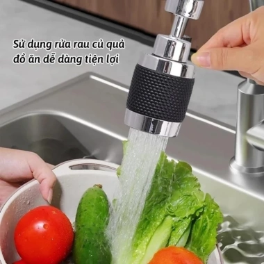 Đầu Vòi Rửa Bát Tăng Áp 3 Chế Độ Phun Xoay 360 độ và Lõi Lọc Tiện Lợi Giá 39.000₫