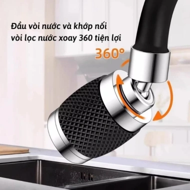 Đầu Vòi Rửa Bát Tăng Áp 3 Chế Độ Phun Xoay 360 độ và Lõi Lọc Tiện Lợi Giá 39.000₫