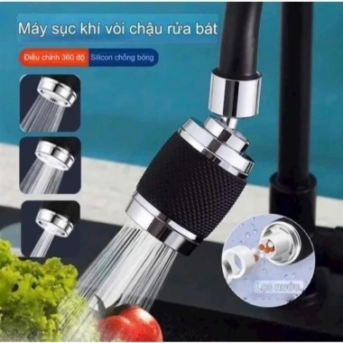 Đầu Vòi Rửa Bát Tăng Áp 3 Chế Độ Phun Xoay 360 độ và Lõi Lọc Tiện Lợi Giá 39.000₫