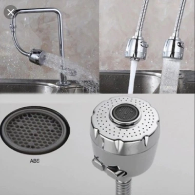 Đầu vòi tăng áp inox 18cm xoay 360 độ, chế độ tiết kiệm nước - Giá 11.000 VND
